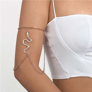 So Chic Bohemian Gold Snake Chain Arm Cuff Bracelet Jewelry for Women Girls